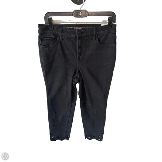 Jeans Boyfriend By Chicos In Black Denim, Size: 8