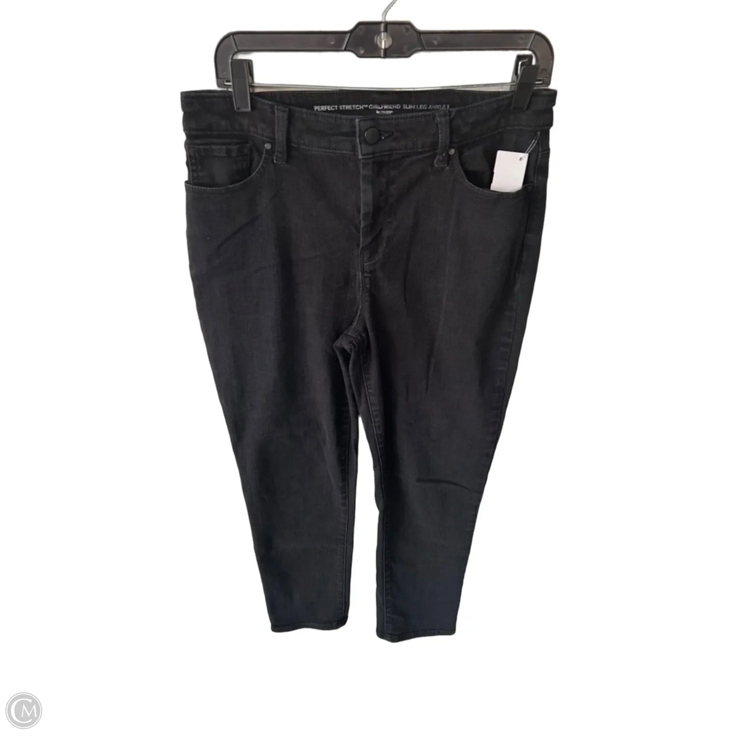 Jeans Straight By Chicos In Black Denim, Size: 8