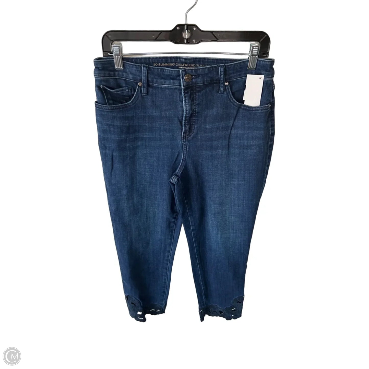 Jeans Straight By Chicos In Blue Denim, Size: 8