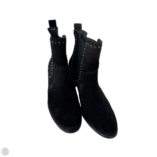 Boots Ankle Heels By Paul Green In Black & Silver, Size: 6.5