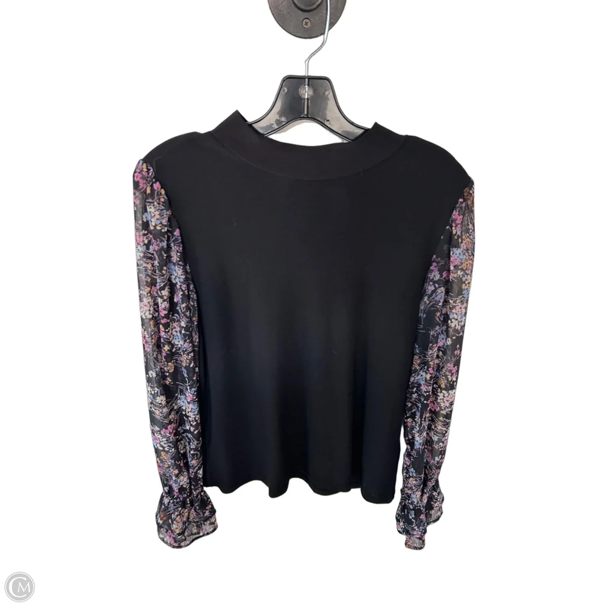 Top Long Sleeve By Cece In Black & Blue, Size: S
