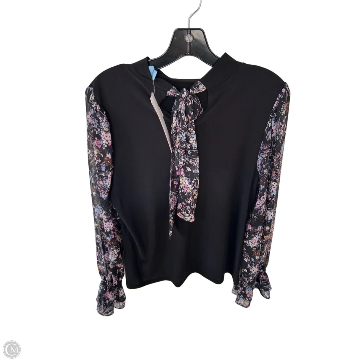 Top Long Sleeve By Cece In Black & Blue, Size: S