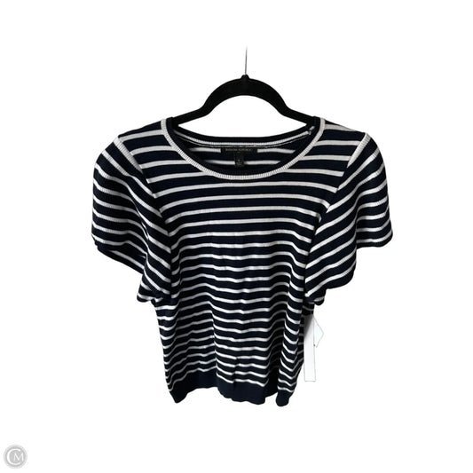 Sweater Short Sleeve By Banana Republic In Blue & White, Size: S