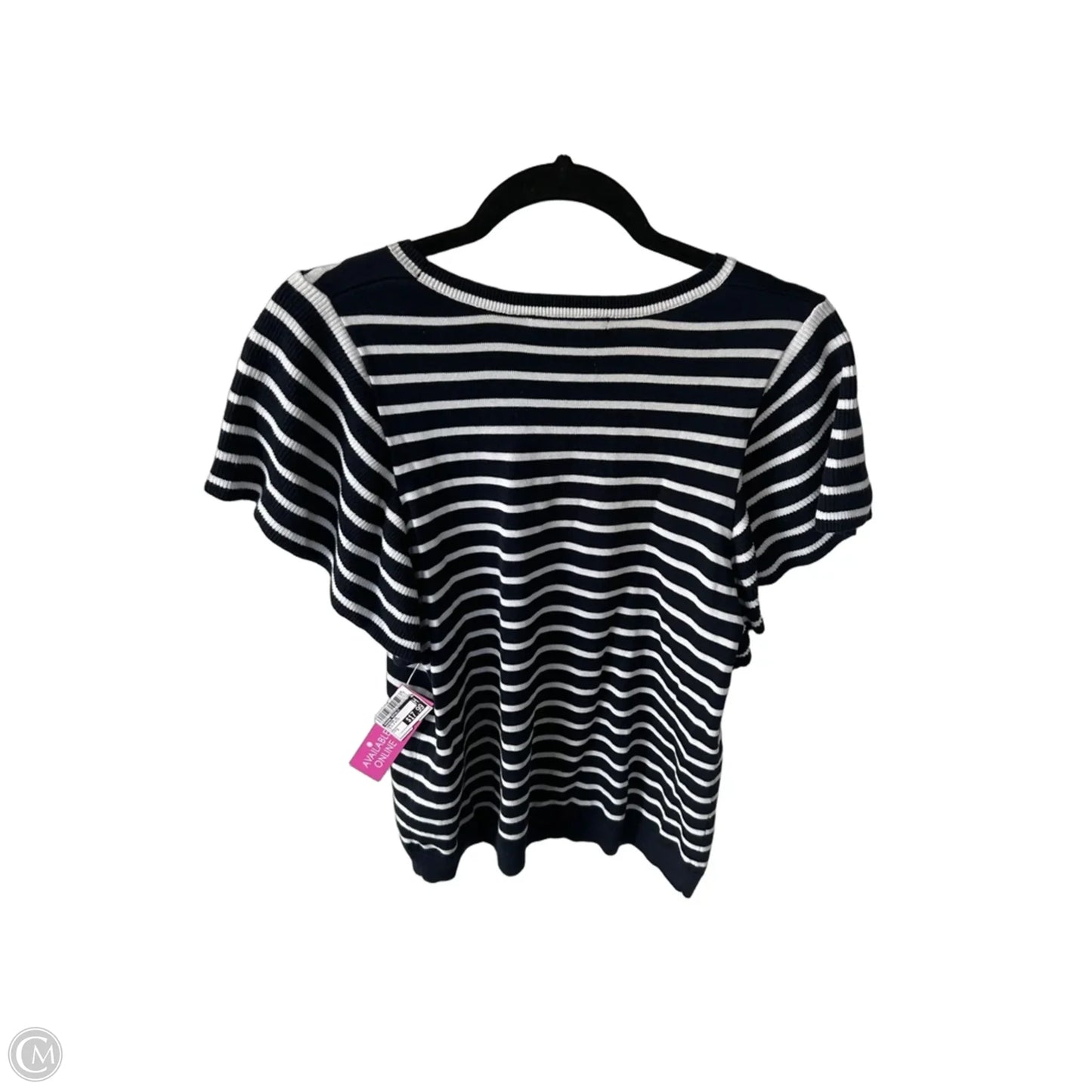 Sweater Short Sleeve By Banana Republic In Blue & White, Size: S