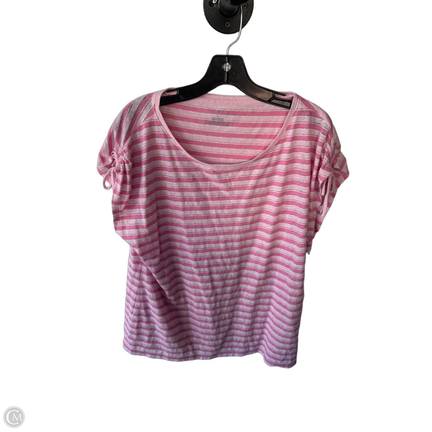 Top Short Sleeve By Talbots In Pink & Silver, Size: Xl