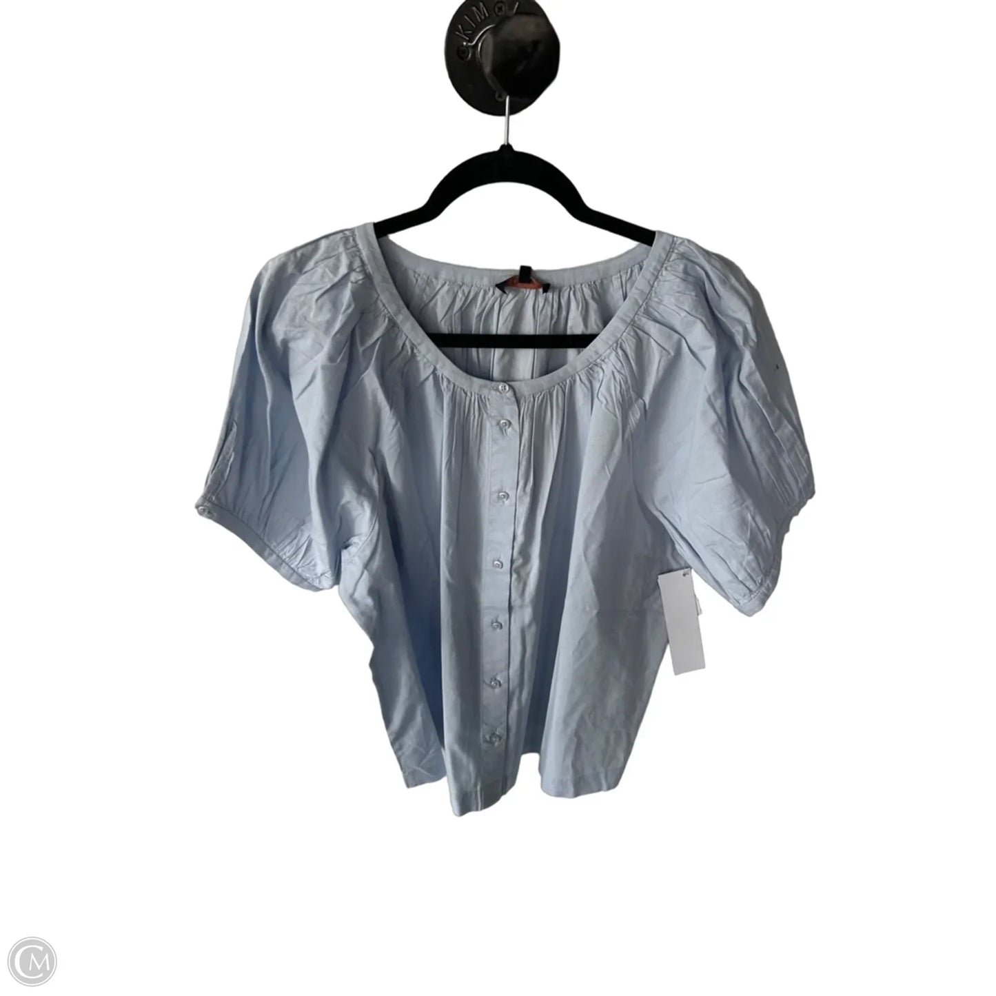 Top Short Sleeve By Quince In Blue, Size: L