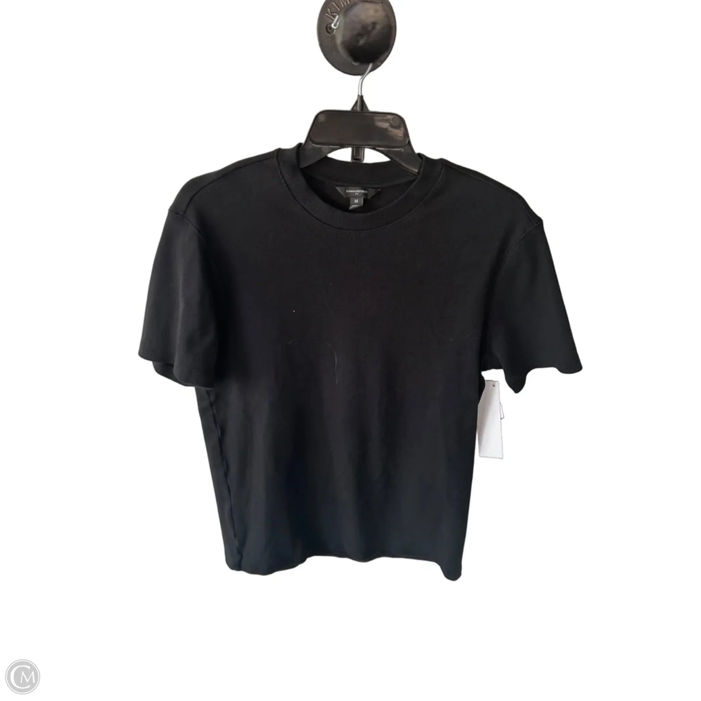 Top Short Sleeve Basic By Banana Republic In Black, Size: M