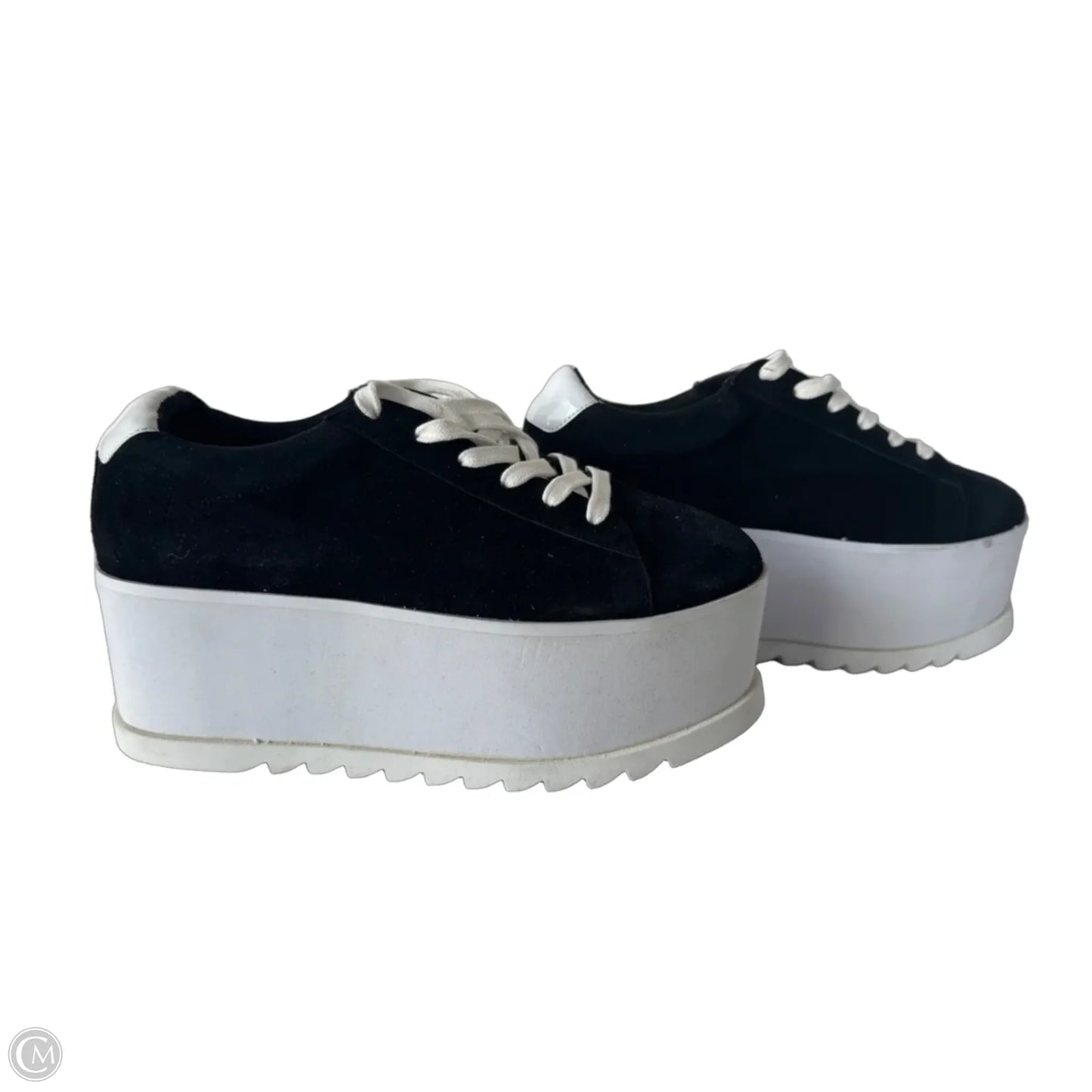 Shoes Sneakers Platform By Steve Madden In Black & White, Size: 9