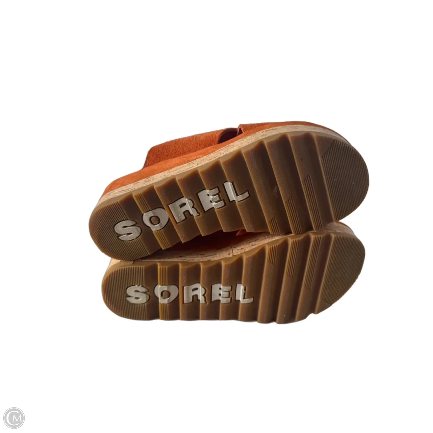 Sandals Heels Wedge By Sorel In Orange & Tan, Size: 6