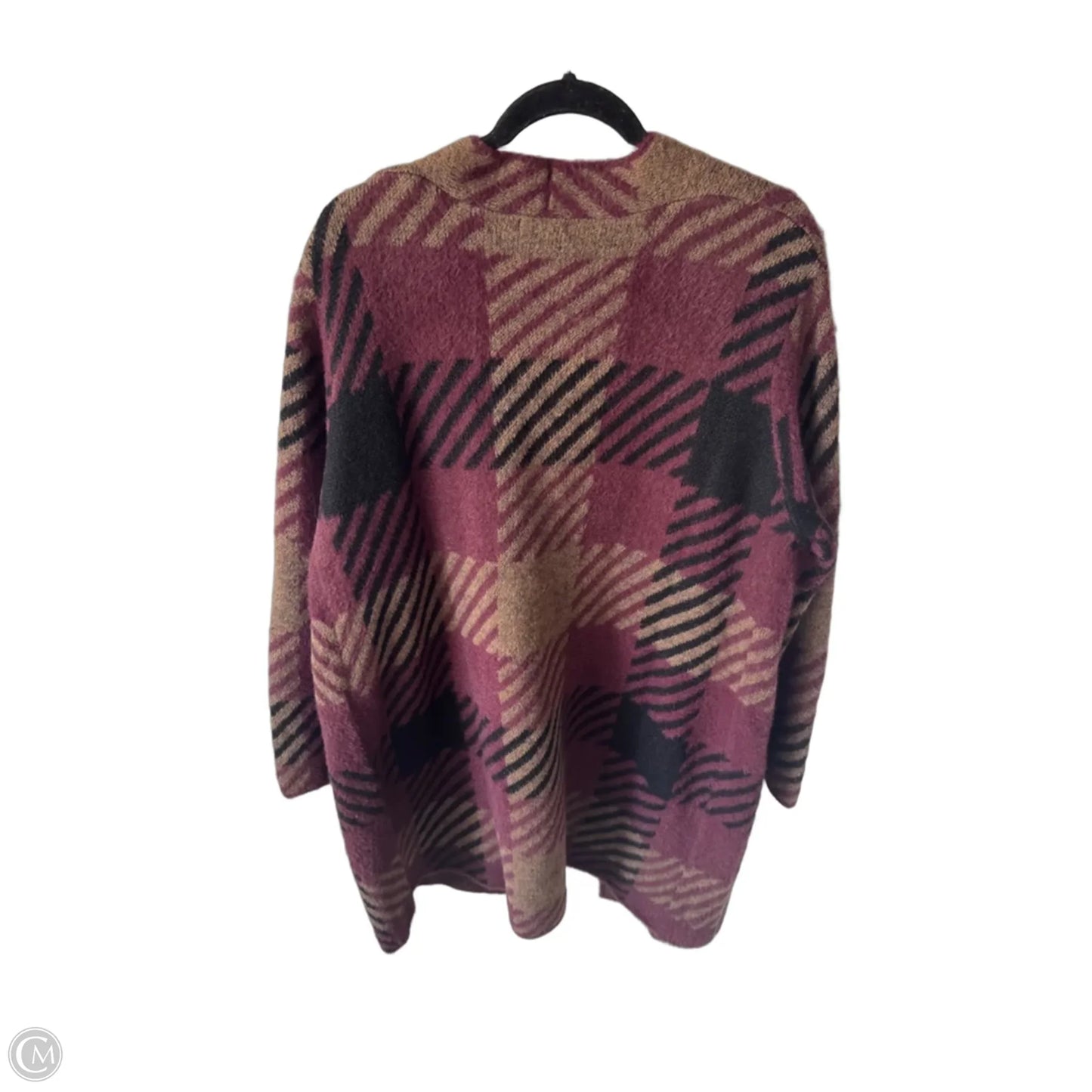 Sweater Cardigan By Nine West In Purple & Tan, Size: Xxl