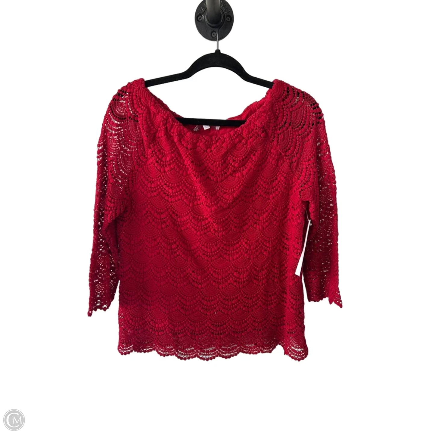 Top 3/4 Sleeve By Talbots In Red, Size: L