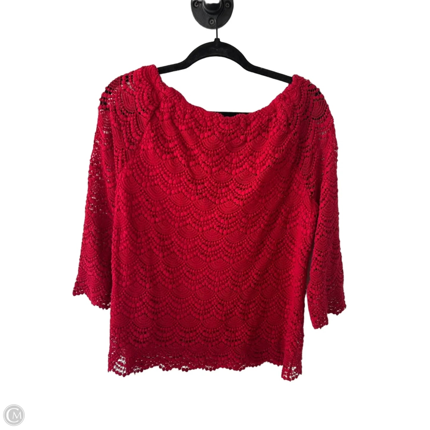 Top 3/4 Sleeve By Talbots In Red, Size: L