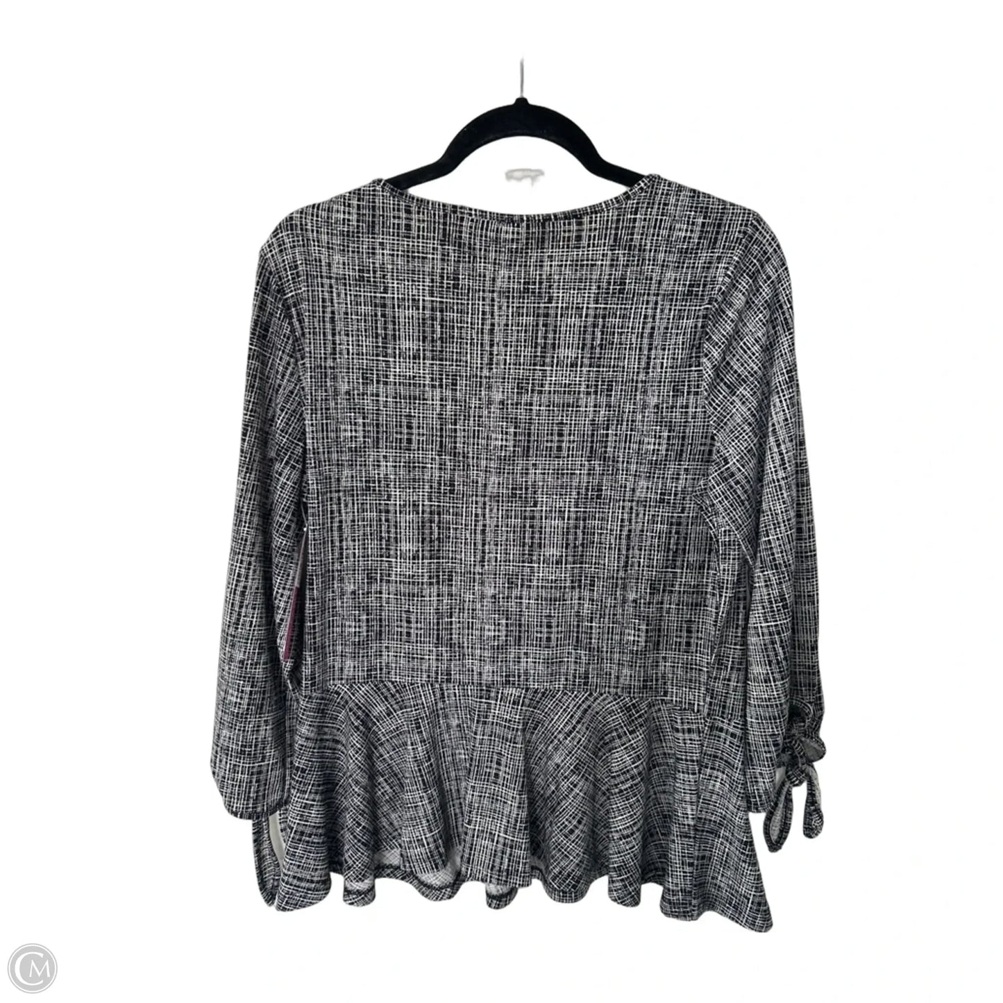 Top 3/4 Sleeve By Banana Republic In Black & White, Size: M