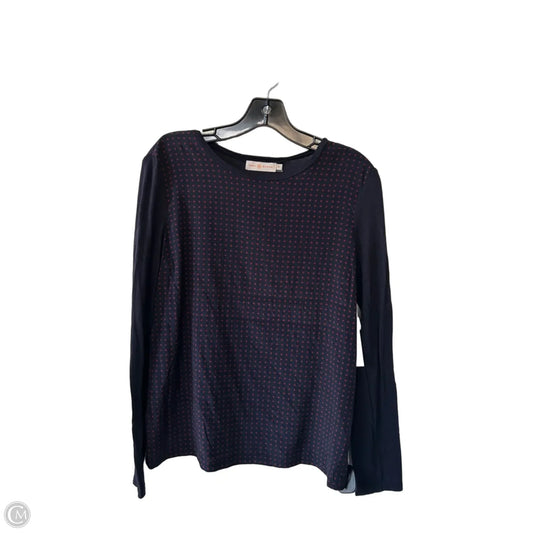 Top Long Sleeve Designer By Tory Burch In Blue & Red, Size: M