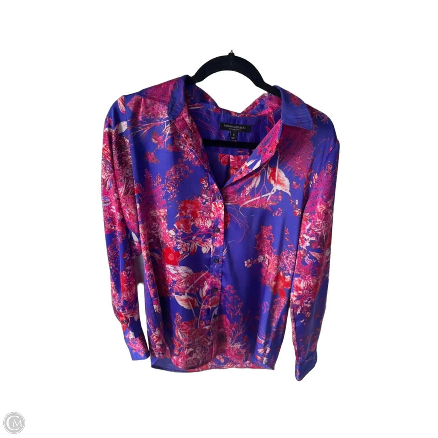 Top Long Sleeve By Banana Republic In Pink & Purple, Size: S