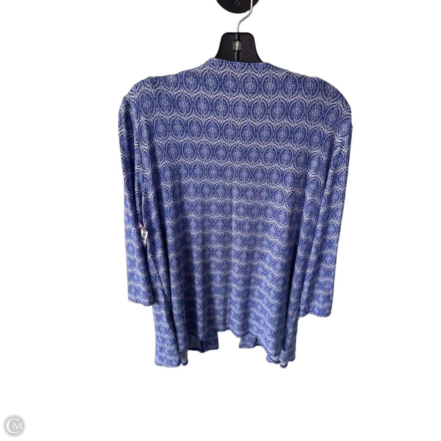 Top 2pc Long Sleeve By Chicos In Blue & White, Size: L