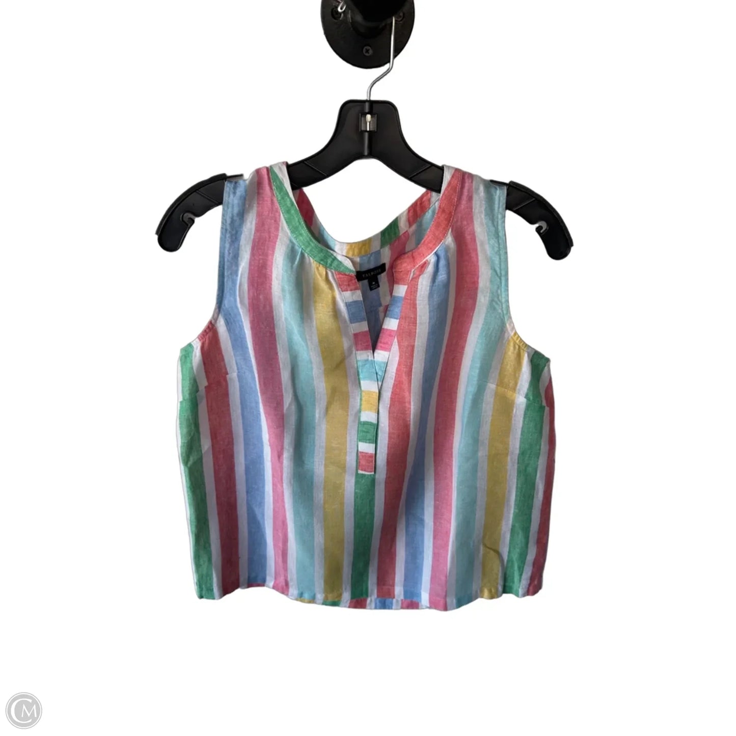 Top Sleeveless By Talbots In Striped Pattern, Size: M