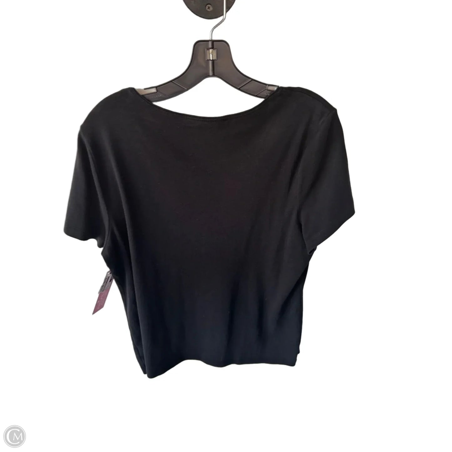 Top Short Sleeve Basic By Karen Scott In Black, Size: Xl