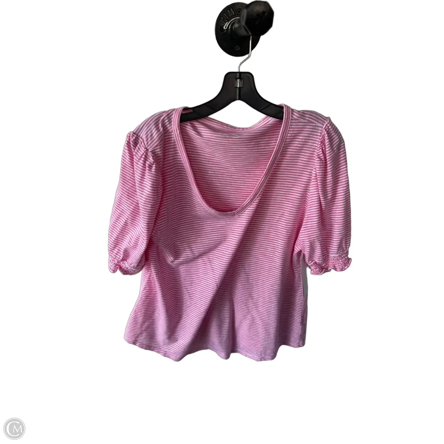 Top Short Sleeve By Talbots In Pink & White, Size: Xlp