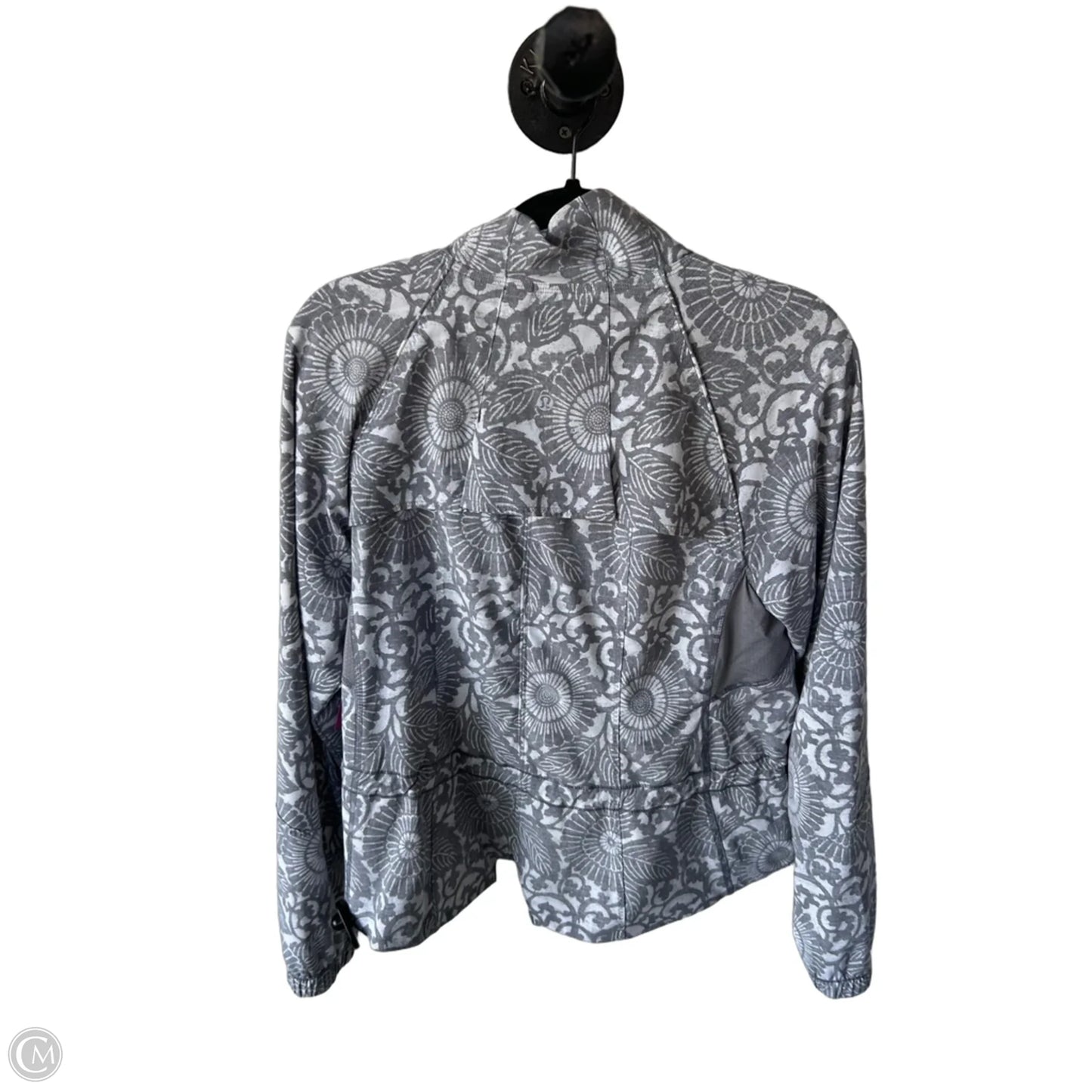 Athletic Jacket By Lululemon In Grey & White, Size: M