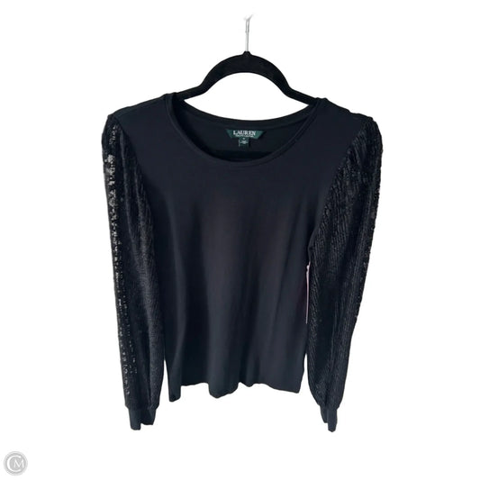 Top Long Sleeve By Lauren By Ralph Lauren In Black, Size: S