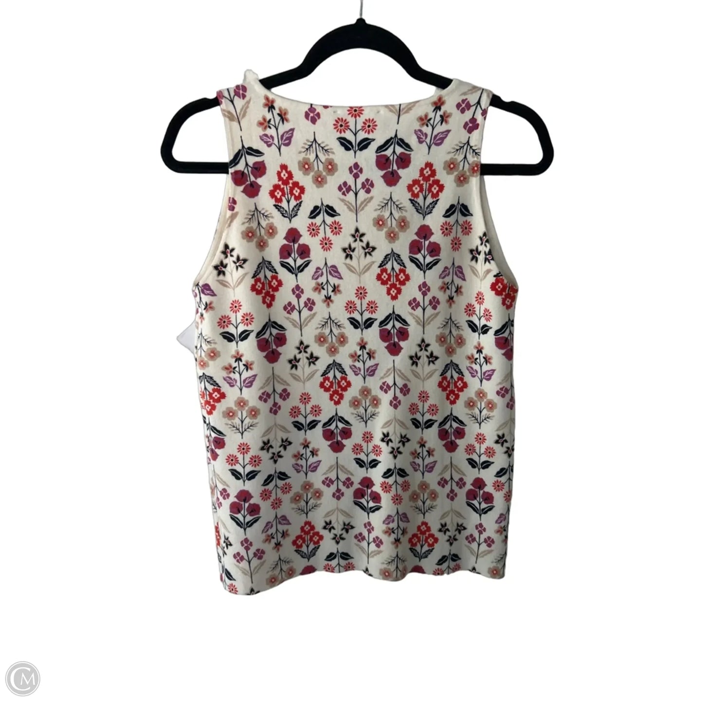 Vest Sweater By Ann Taylor In Floral Print, Size: M