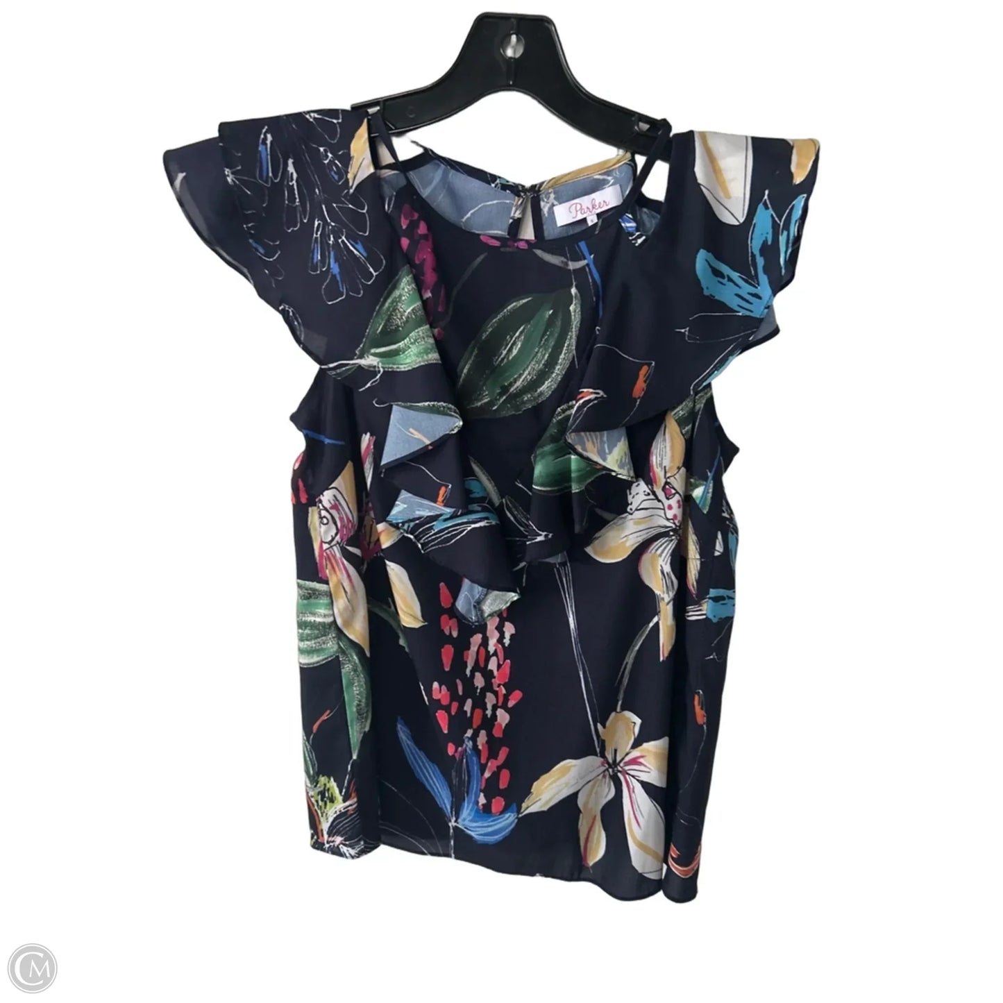 Top Short Sleeve By Parker In Blue & Green, Size: S