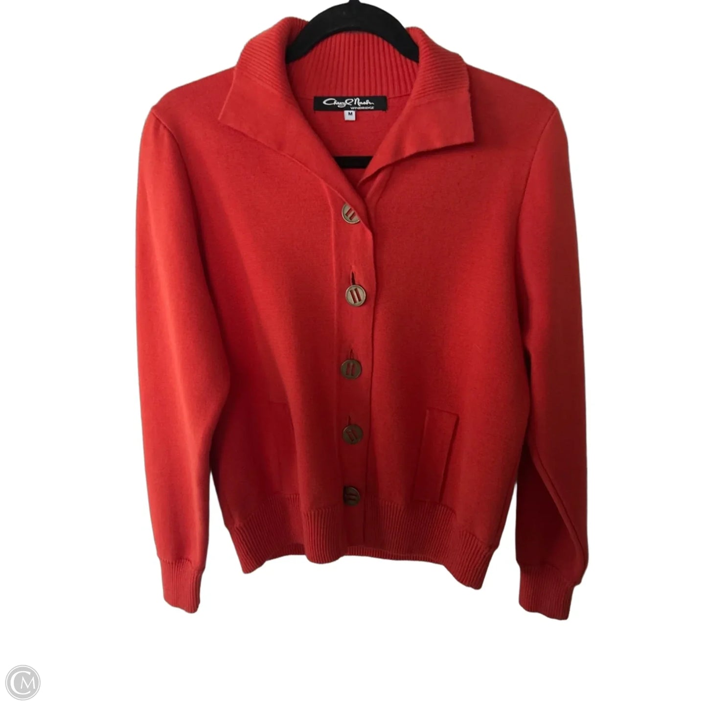 Sweater Cardigan By Clothes Mentor In Orange, Size: M