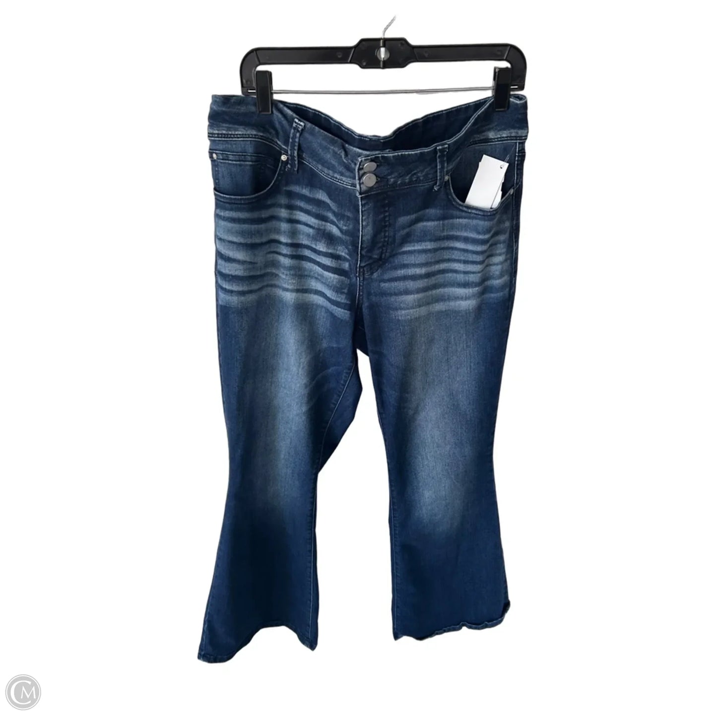 Jeans Flared By Maurices In Blue Denim, Size: 16