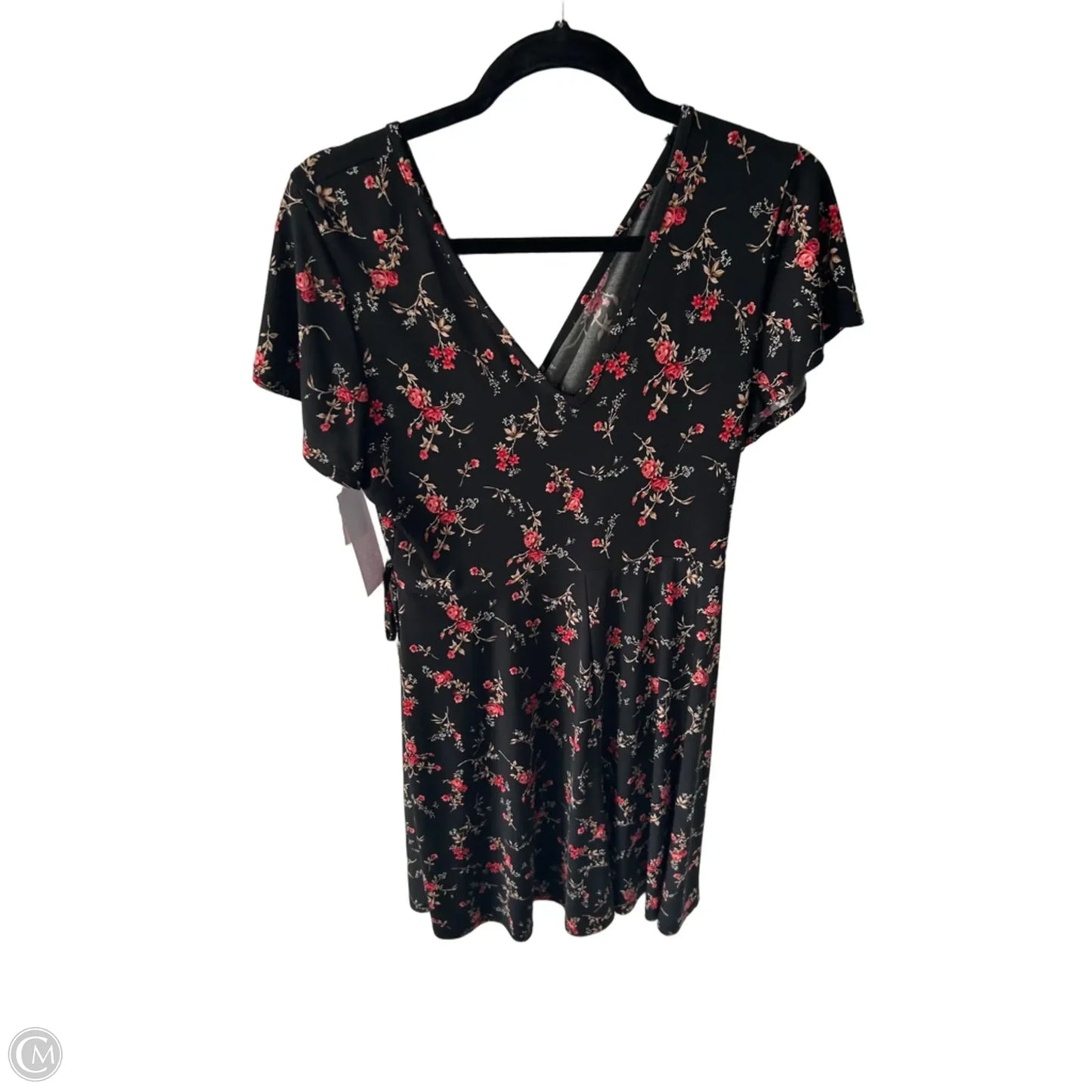 Dress Casual Short By Kaileigh In Black & Red, Size: Xl
