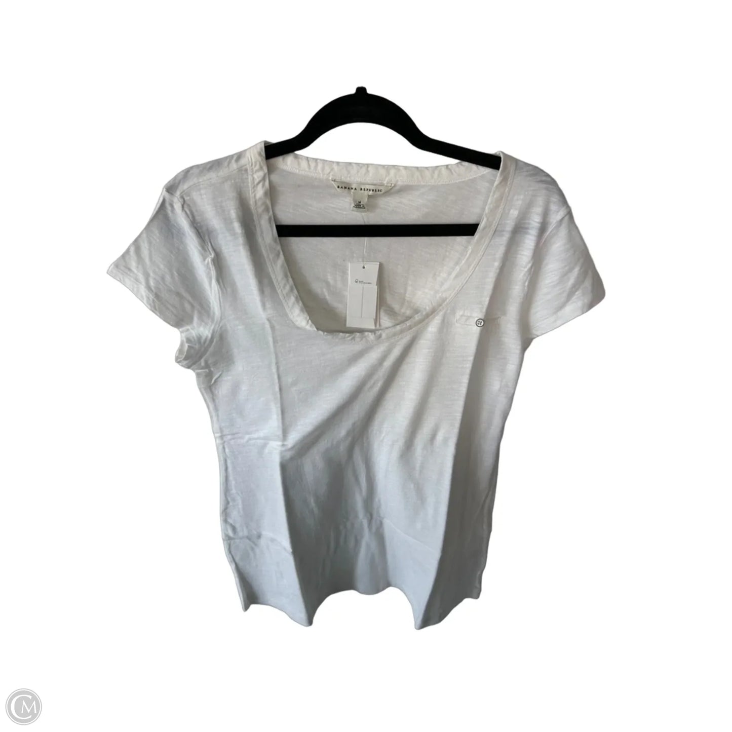 Top Short Sleeve Basic By Banana Republic In White, Size: M