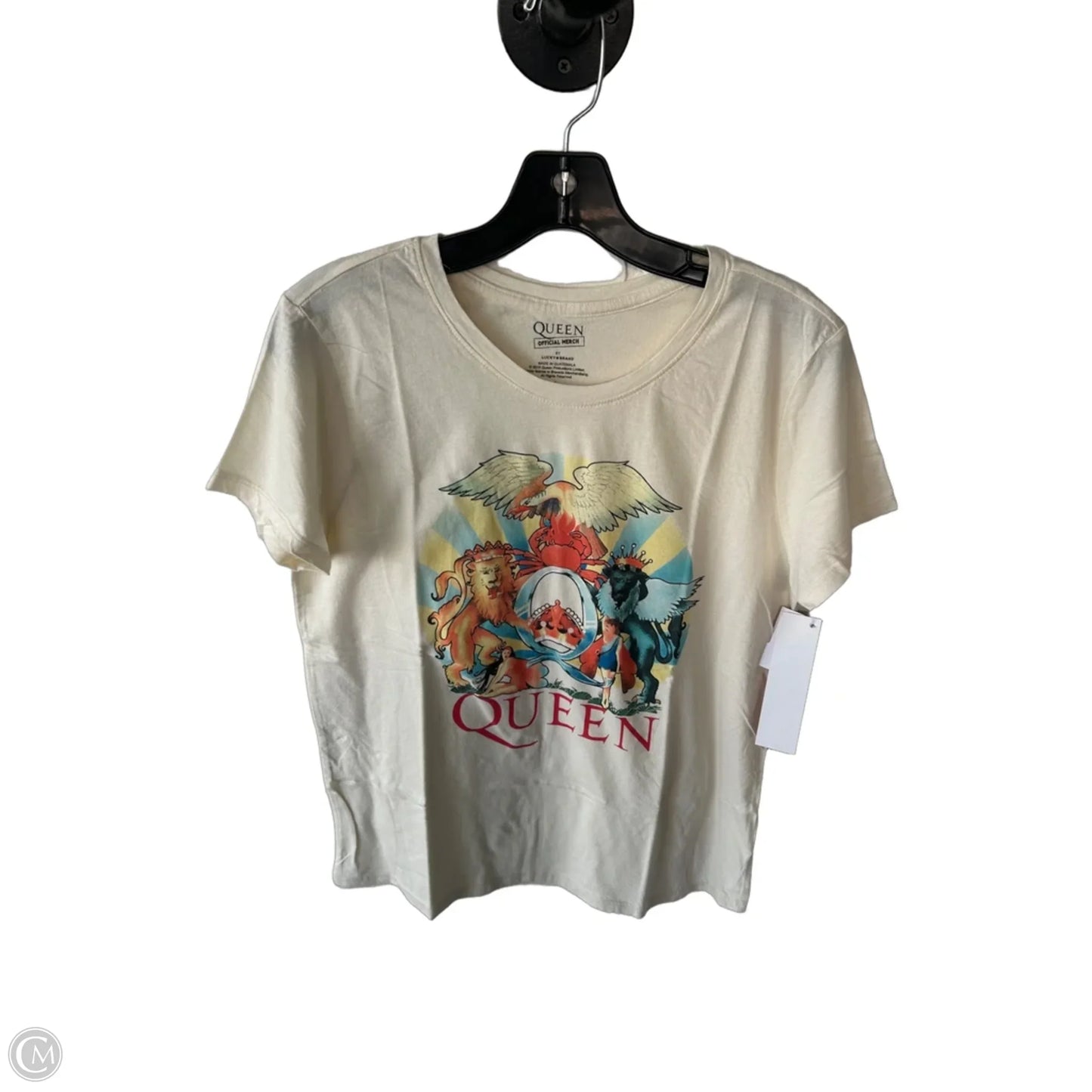 Top Short Sleeve By Lucky Brand In Tan, Size: L