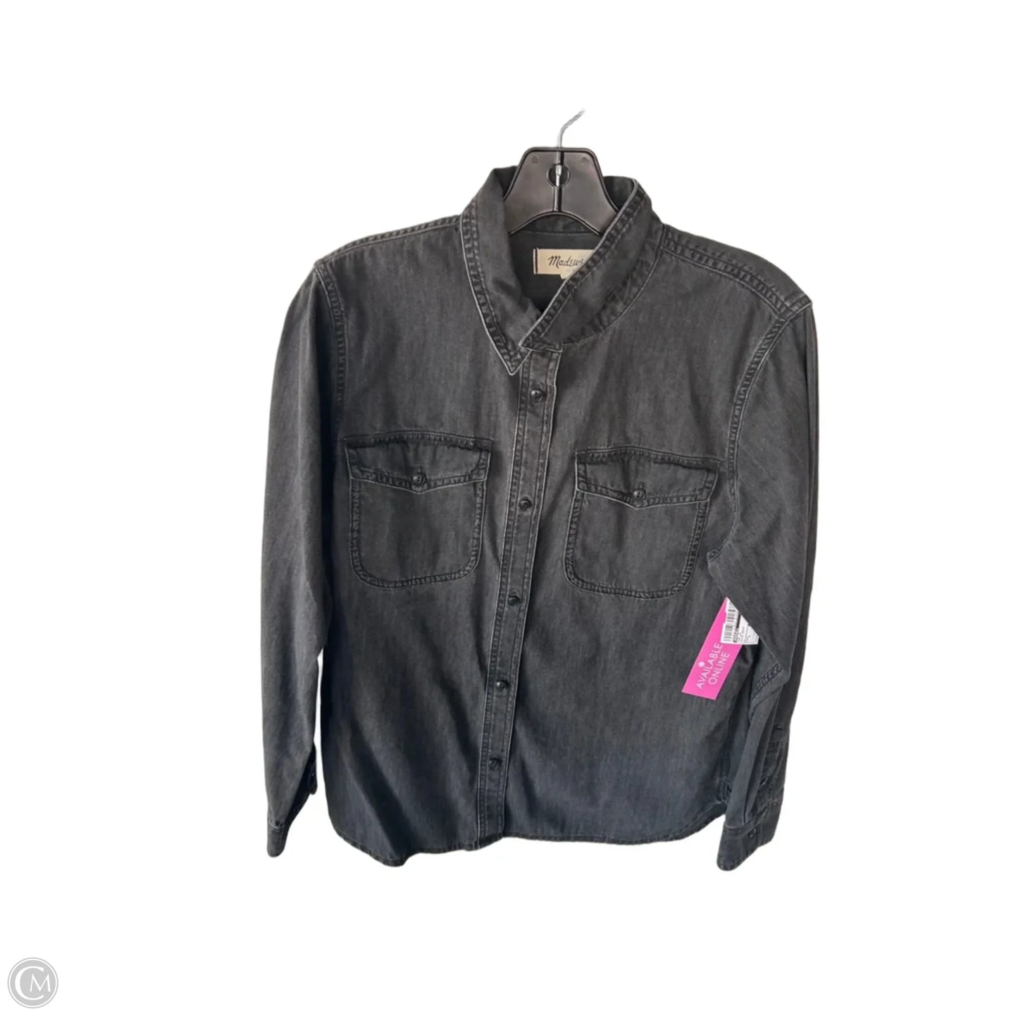 Top Long Sleeve By Madewell In Black Denim, Size: L