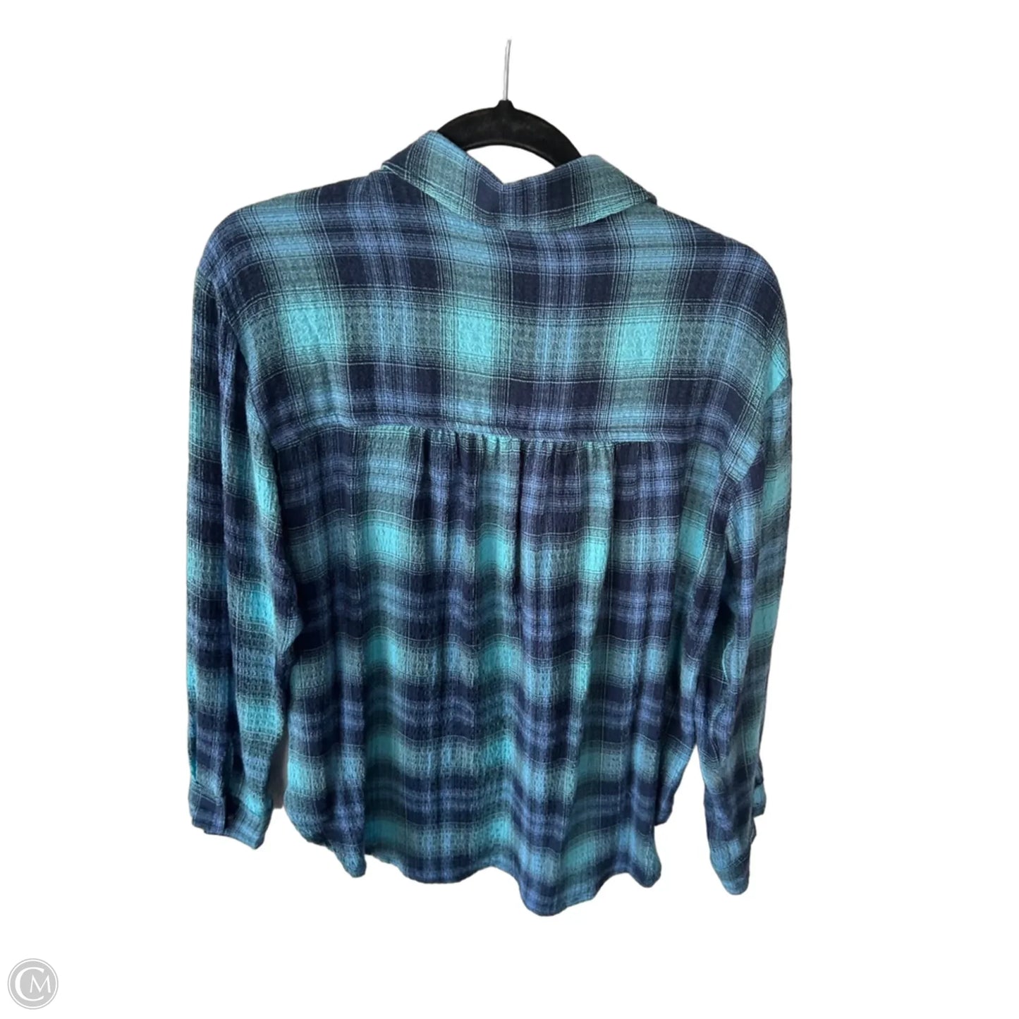 Top Long Sleeve By Pilcro In Blue, Size: M