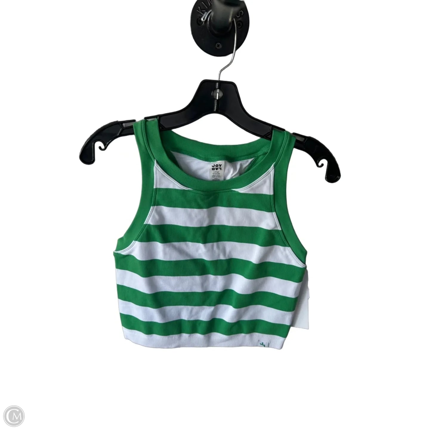 Athletic Tank Top By Joy Lab In Green & White, Size: L