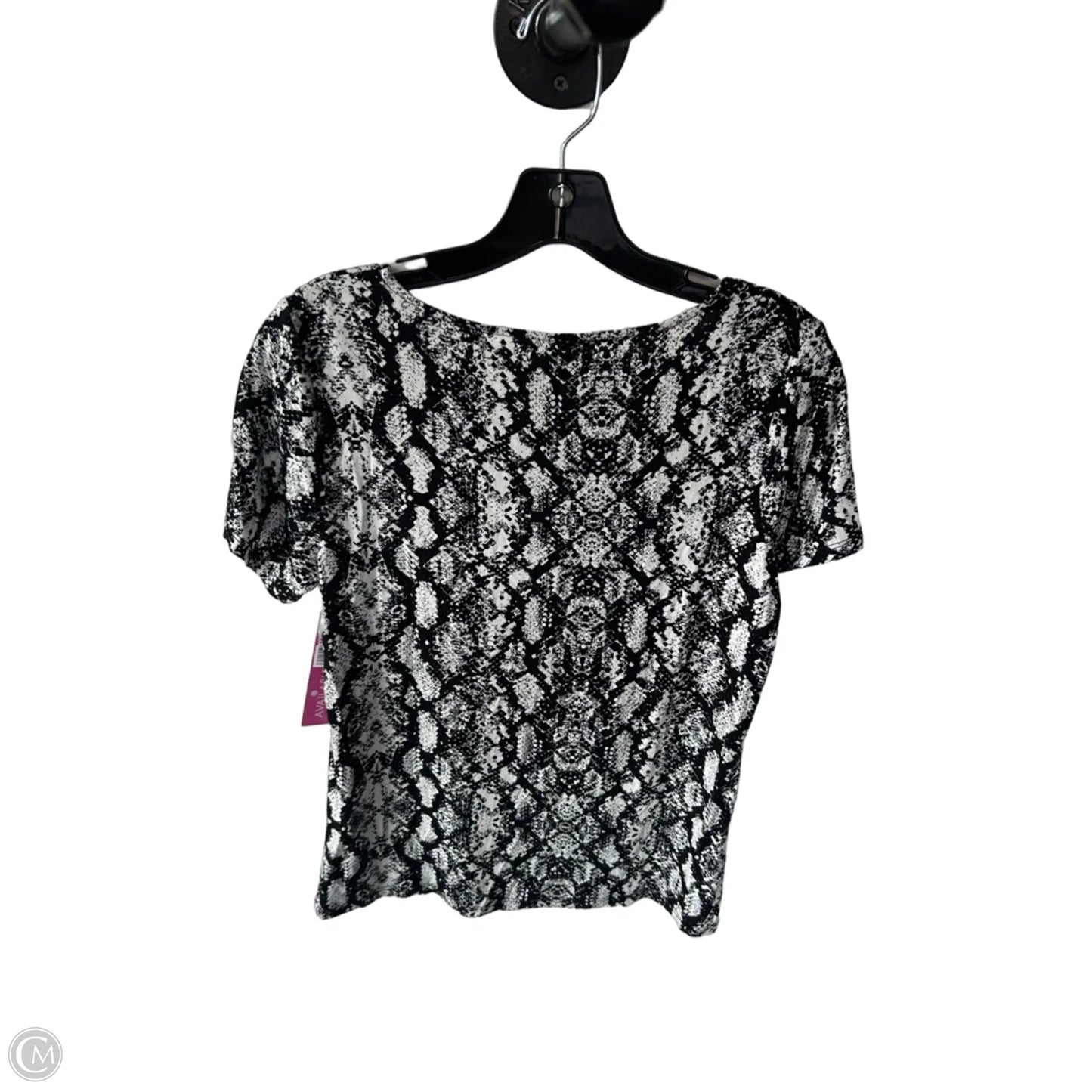 Top Short Sleeve By Calvin Klein In Snakeskin Print, Size: S