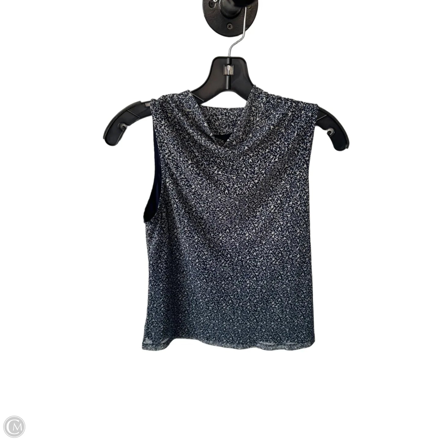 Top Sleeveless By Halogen In Blue & White, Size: S