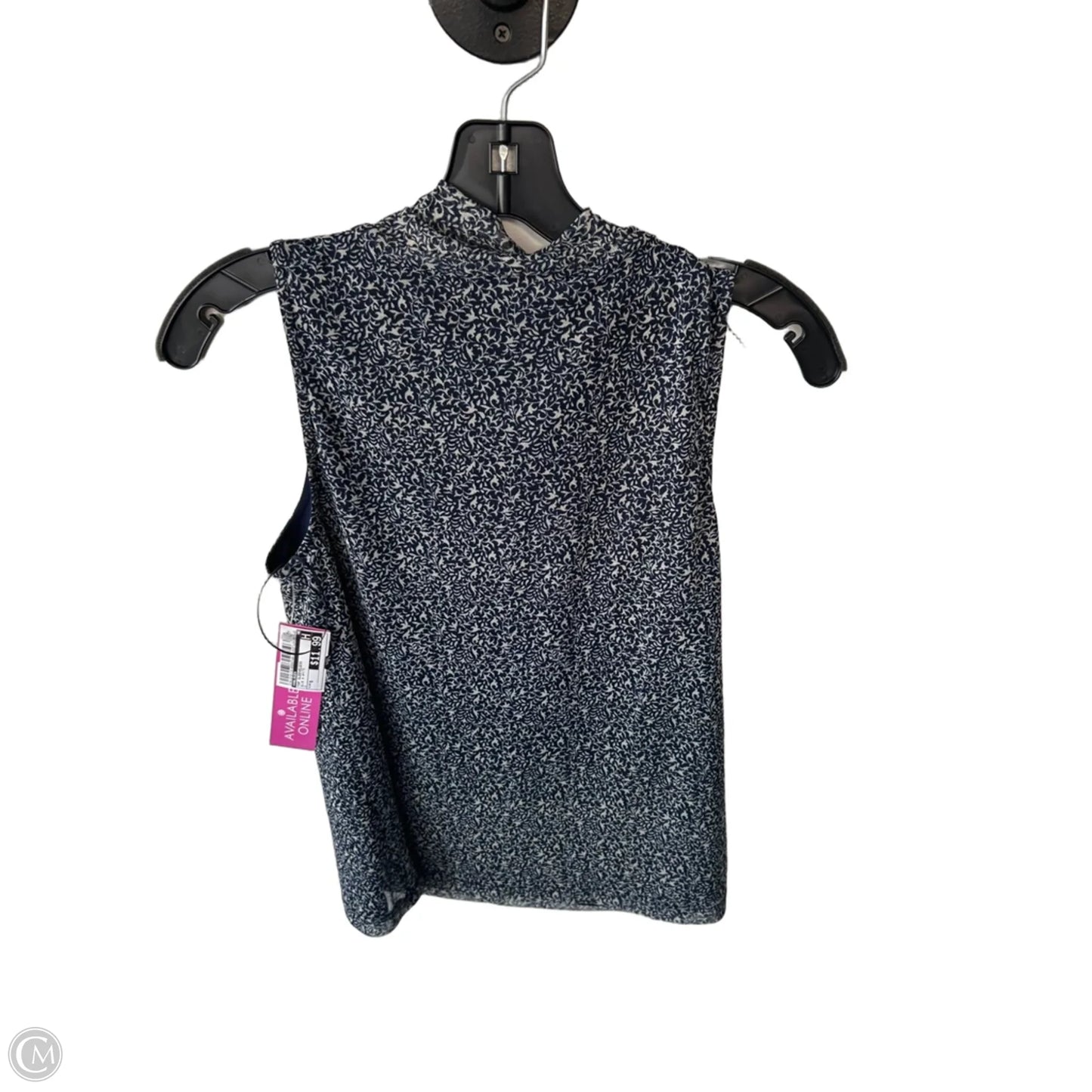Top Sleeveless By Halogen In Blue & White, Size: S