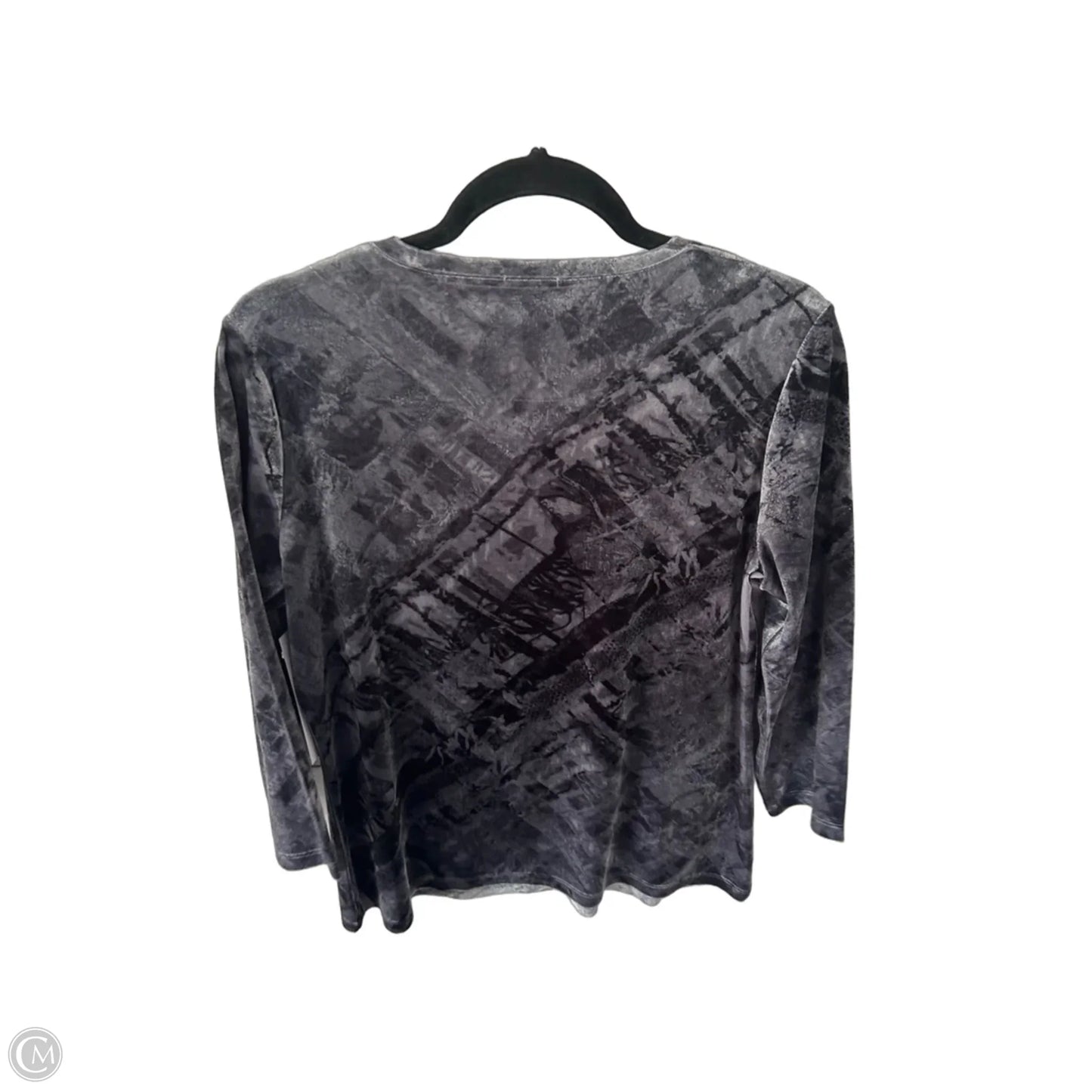 Top Long Sleeve By Chicos In Green & Silver, Size: M