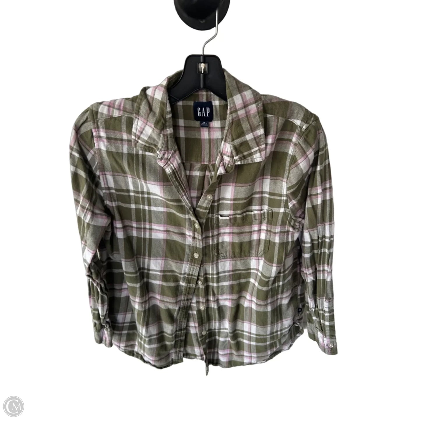 Top Long Sleeve By Gap In Green & Pink, Size: M