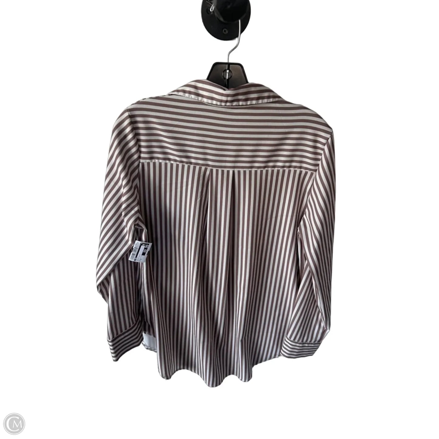Top Long Sleeve By Cme In Brown & White, Size: M