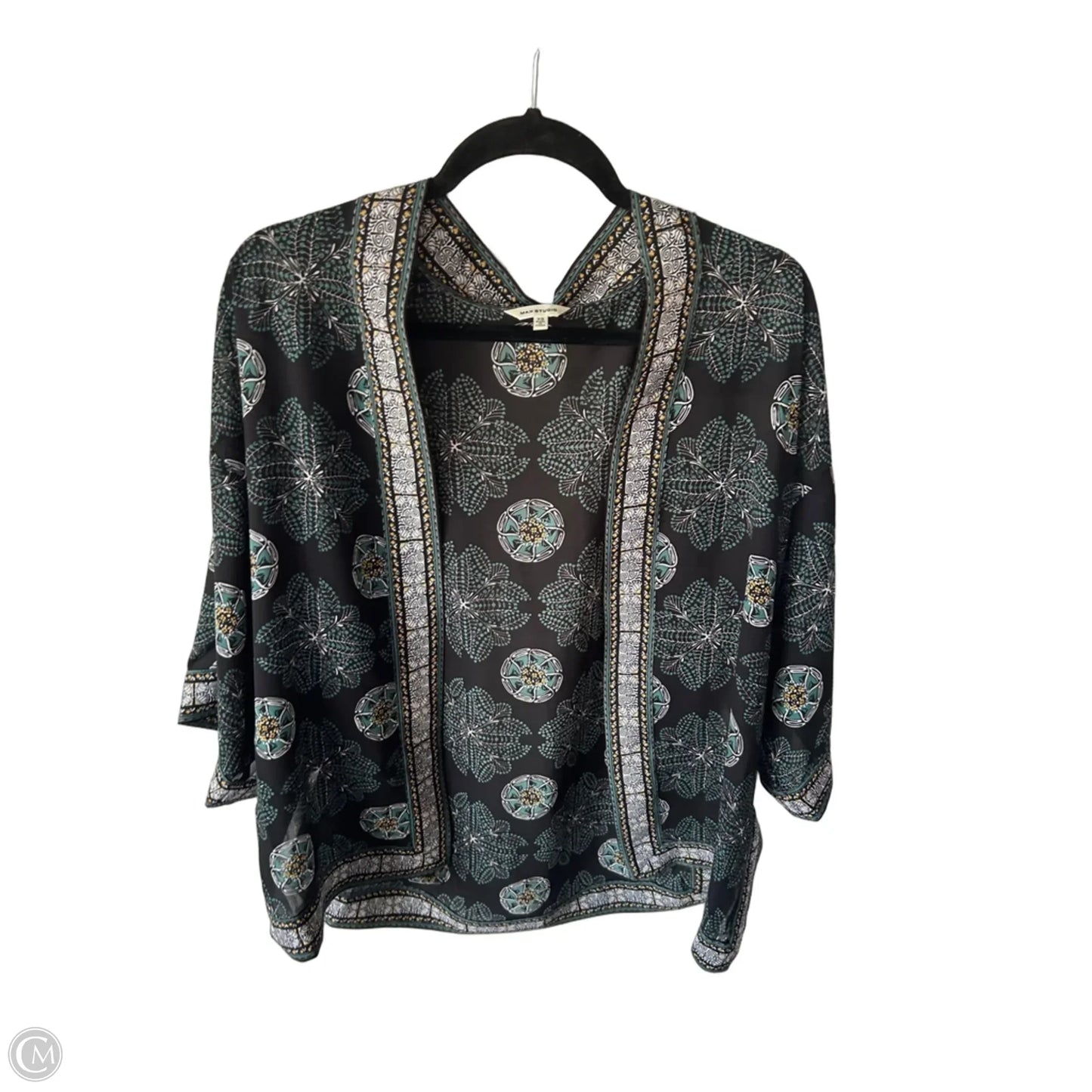 Kimono By Max Studio In Black & Green, Size: Xs