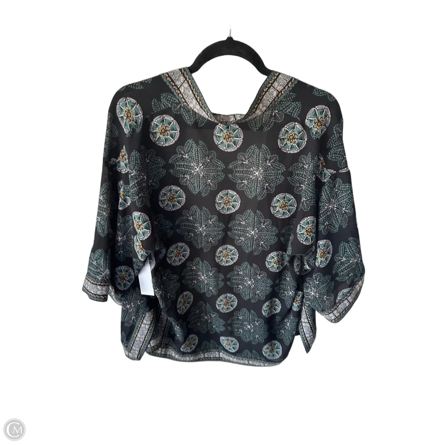 Kimono By Max Studio In Black & Green, Size: Xs