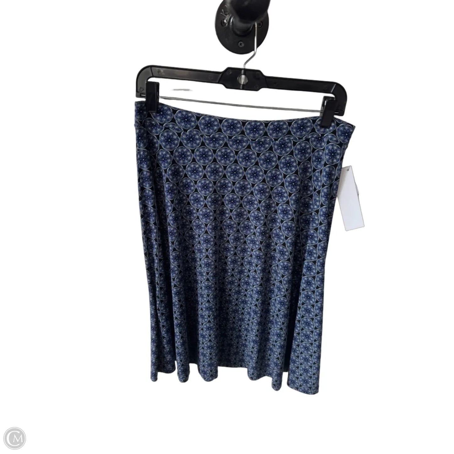 Skirt Midi By George In Black & Blue, Size: M