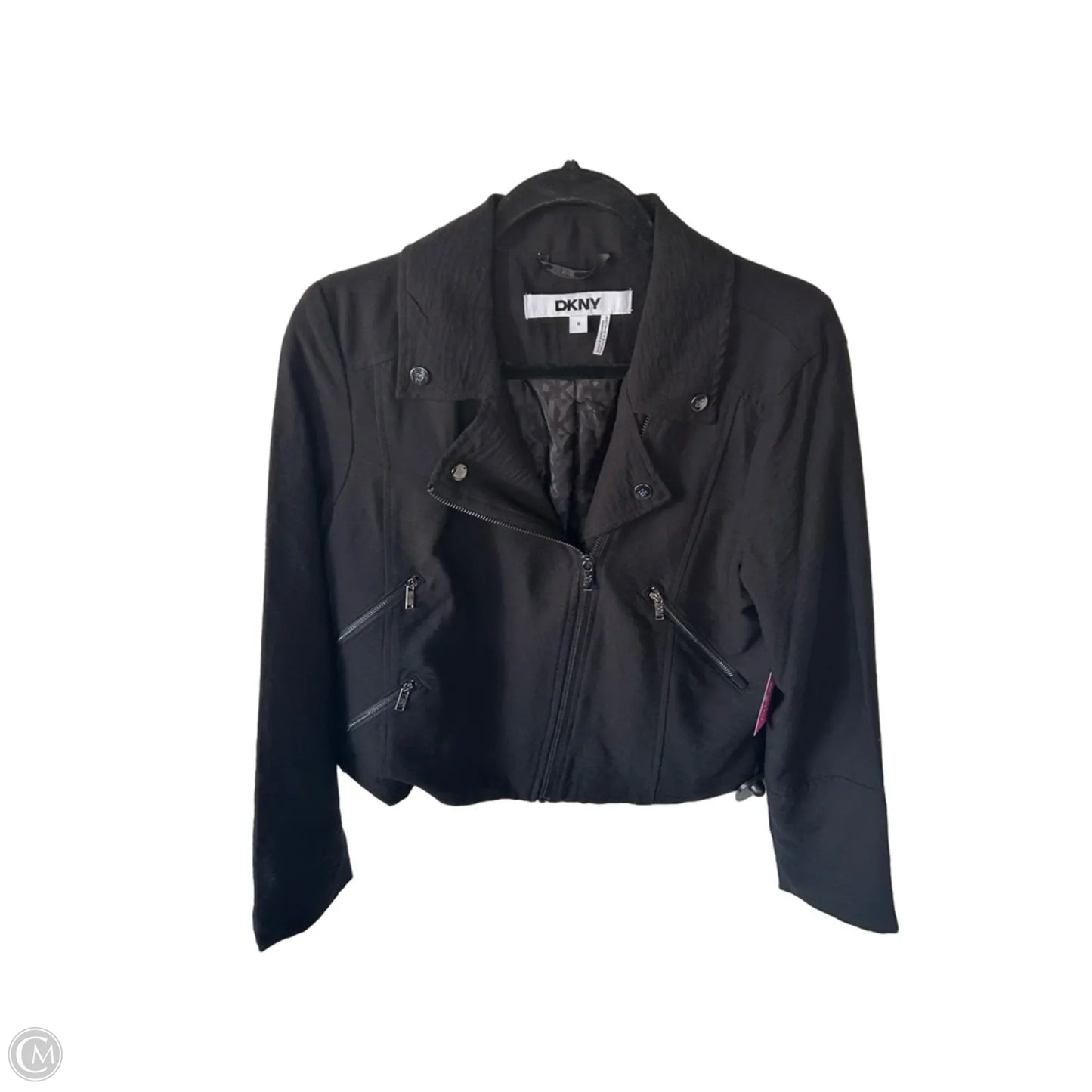 Jacket Moto By Dkny In Black, Size: M