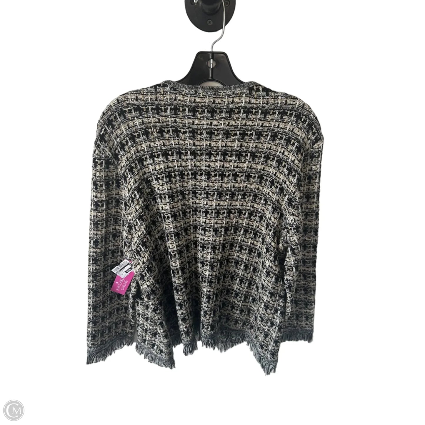 Sweater Cardigan By Talbots In Black & Gold, Size: M
