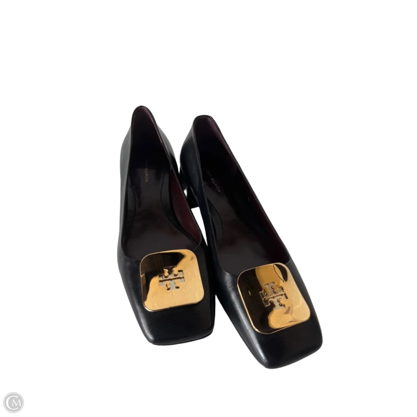 Shoes Designer By Tory Burch In Black & Gold, Size: 8