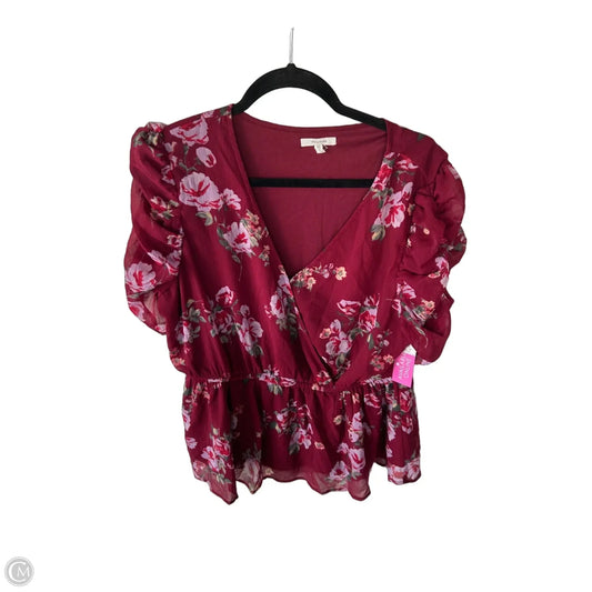 Top Short Sleeve By Maurices In Red, Size: Xl