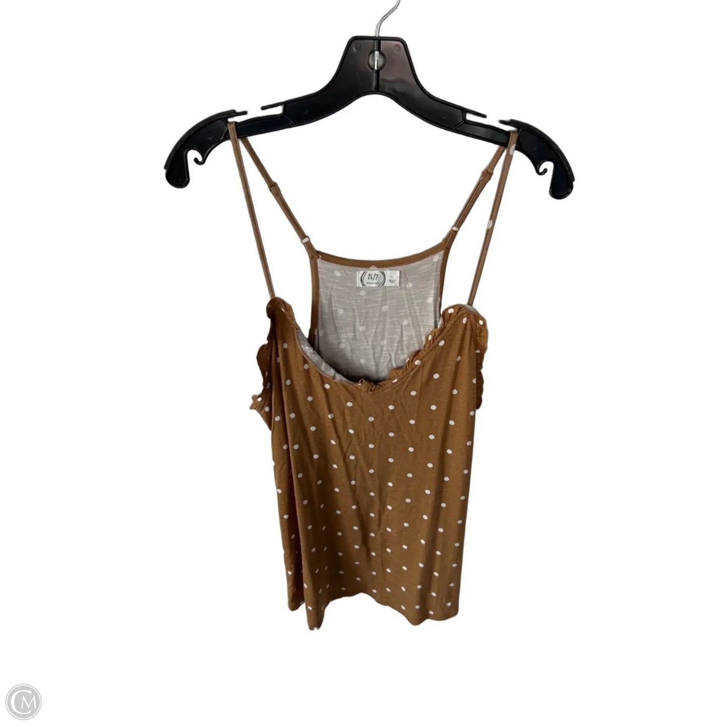 Top Sleeveless By Maurices In Tan & White, Size: L