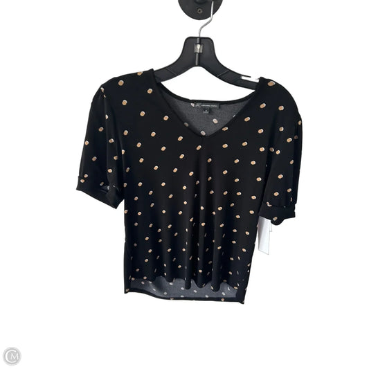 Top Short Sleeve By Adrianna Papell In Black & Tan, Size: M